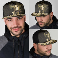 Black and Gold Hawaii Mesh Trucker Cap Hammerhead Shark Tattoo Curve Polynesian LT14 - Polynesian Pride