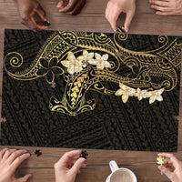 Black and Gold Hawaii Puzzle Hammerhead Shark Tattoo Curve Polynesian - Polynesian Pride