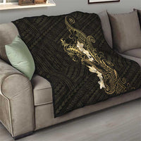 Black and Gold Hawaii Quilt Hammerhead Shark Tattoo Curve Polynesian - Polynesian Pride