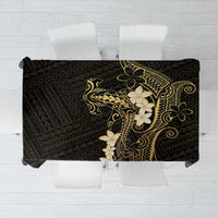 Black and Gold Hawaii Tablecloth Hammerhead Shark Tattoo Curve Polynesian LT14 Black - Polynesian Pride