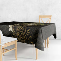 Black and Gold Hawaii Tablecloth Hammerhead Shark Tattoo Curve Polynesian LT14 - Polynesian Pride
