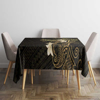 Black and Gold Hawaii Tablecloth Hammerhead Shark Tattoo Curve Polynesian LT14 - Polynesian Pride