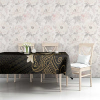 Black and Gold Hawaii Tablecloth Hammerhead Shark Tattoo Curve Polynesian LT14 - Polynesian Pride