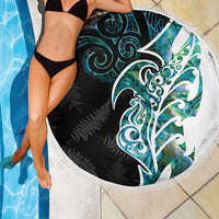 Proud Aotearoa Beach Blanket Maori Silver Fern Mix Paua Shell Pattern LT14 - Polynesian Pride