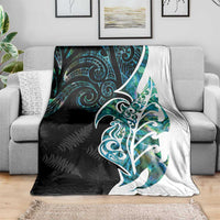 Proud Aotearoa Blanket Maori Silver Fern Mix Paua Shell Pattern LT14 - Polynesian Pride