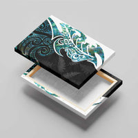 Proud Aotearoa Canvas Wall Art Maori Silver Fern Mix Paua Shell Pattern LT14 - Polynesian Pride