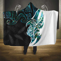 Proud Aotearoa Hooded Blanket Maori Silver Fern Mix Paua Shell Pattern LT14 - Polynesian Pride
