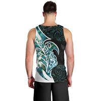 Proud Aotearoa Men Tank Top Maori Silver Fern Mix Paua Shell Pattern LT14 - Polynesian Pride