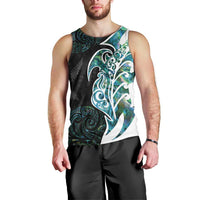 Proud Aotearoa Men Tank Top Maori Silver Fern Mix Paua Shell Pattern LT14 - Polynesian Pride