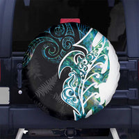 Proud Aotearoa Spare Tire Cover Maori Silver Fern Mix Paua Shell Pattern LT14 - Polynesian Pride