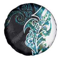 Proud Aotearoa Spare Tire Cover Maori Silver Fern Mix Paua Shell Pattern LT14 - Polynesian Pride