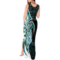Proud Aotearoa Tank Maxi Dress Maori Silver Fern Mix Paua Shell Pattern LT14 - Polynesian Pride