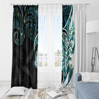 Proud Aotearoa Window Curtain Maori Silver Fern Mix Paua Shell Pattern LT14 - Polynesian Pride