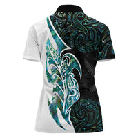 Proud Aotearoa Women Polo Shirt Maori Silver Fern Mix Paua Shell Pattern