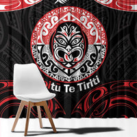 Aotearoa Toitu Te Tiriti Window Curtain Haka Tiki Honour The Treaty LT14 - Polynesian Pride