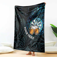 Personalized New Zealand Darts Beer Blanket Paua Shell Aotearoa Maori Tattoo LT14 - Polynesian Pride