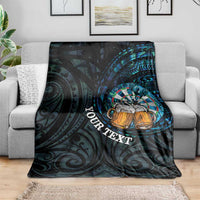 Personalized New Zealand Darts Beer Blanket Paua Shell Aotearoa Maori Tattoo LT14 - Polynesian Pride