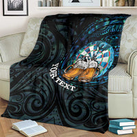 Personalized New Zealand Darts Beer Blanket Paua Shell Aotearoa Maori Tattoo LT14 - Polynesian Pride