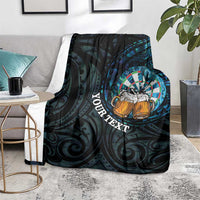 Personalized New Zealand Darts Beer Blanket Paua Shell Aotearoa Maori Tattoo LT14 - Polynesian Pride