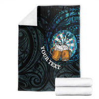 Personalized New Zealand Darts Beer Blanket Paua Shell Aotearoa Maori Tattoo LT14 - Polynesian Pride