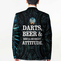 Personalized New Zealand Darts Beer Blazer Paua Shell Aotearoa Maori Tattoo - Polynesian Pride