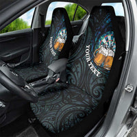 Personalized New Zealand Darts Beer Car Seat Cover Paua Shell Aotearoa Maori Tattoo - Polynesian Pride