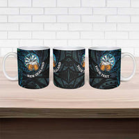 Personalized New Zealand Darts Beer Ceramic Mug Paua Shell Aotearoa Maori Tattoo - Polynesian Pride