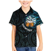 Personalized New Zealand Darts Beer Family Matching Mermaid Dress and Hawaiian Shirt Paua Shell Aotearoa Maori Tattoo - Polynesian Pride