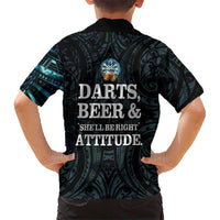 Personalized New Zealand Darts Beer Hawaiian Shirt Paua Shell Aotearoa Maori Tattoo - Polynesian Pride