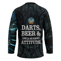 Personalized New Zealand Darts Beer Hockey Jersey Paua Shell Aotearoa Maori Tattoo LT14 - Polynesian Pride