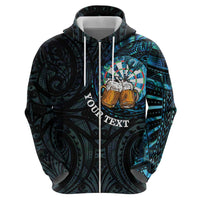 Personalized New Zealand Darts Beer Hoodie Paua Shell Aotearoa Maori Tattoo - Polynesian Pride