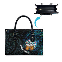 Personalized New Zealand Darts Beer Leather Bag Paua Shell Aotearoa Maori Tattoo - Polynesian Pride