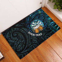 Personalized New Zealand Darts Beer Rubber Doormat Paua Shell Aotearoa Maori Tattoo - Polynesian Pride