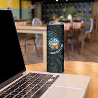 Personalized New Zealand Darts Beer Skinny Tumbler Paua Shell Aotearoa Maori Tattoo LT14 - Polynesian Pride