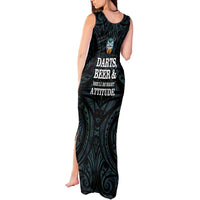 Personalized New Zealand Darts Beer Tank Maxi Dress Paua Shell Aotearoa Maori Tattoo - Polynesian Pride