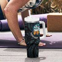 Personalized New Zealand Darts Beer Tumbler With Handle Paua Shell Aotearoa Maori Tattoo - Polynesian Pride