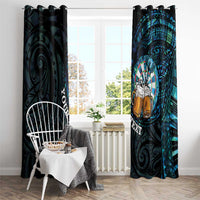 Personalized New Zealand Darts Beer Window Curtain Paua Shell Aotearoa Maori Tattoo - Polynesian Pride