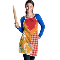 Prince Kuhio Aloha Hawaii Apron Plumeria Ilima Lei Palaka Motifs LT14 - Polynesian Pride