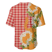 Prince Kuhio Aloha Hawaii Baseball Jersey Plumeria Ilima Lei Palaka Motifs LT14 - Polynesian Pride