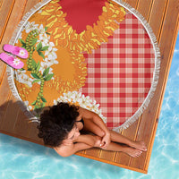 Prince Kuhio Aloha Hawaii Beach Blanket Plumeria Ilima Lei Palaka Motifs LT14 - Polynesian Pride