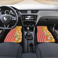 Prince Kuhio Aloha Hawaii Car Mats Plumeria Ilima Lei Palaka Motifs LT14 Set 2pcs - Front Red - Polynesian Pride