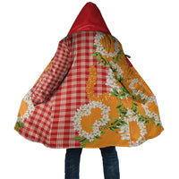 Prince Kuhio Aloha Hawaii Cloak Plumeria Ilima Lei Palaka Motifs LT14 Unisex Red - Polynesian Pride
