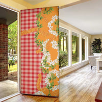 Prince Kuhio Aloha Hawaii Door Cover Plumeria Ilima Lei Palaka Motifs