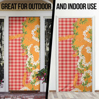 Prince Kuhio Aloha Hawaii Door Cover Plumeria Ilima Lei Palaka Motifs