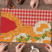 Prince Kuhio Aloha Hawaii Puzzle Plumeria Ilima Lei Palaka Motifs LT14 - Polynesian Pride