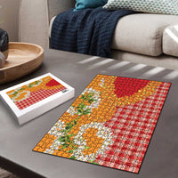 Prince Kuhio Aloha Hawaii Puzzle Plumeria Ilima Lei Palaka Motifs LT14 - Polynesian Pride