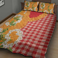 Prince Kuhio Aloha Hawaii Quilt Bed Set Plumeria Ilima Lei Palaka Motifs LT14 - Polynesian Pride