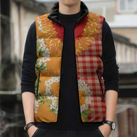 Prince Kuhio Aloha Hawaii Sleeveless Puffer Jacket Plumeria Ilima Lei Palaka Motifs LT14 - Polynesian Pride