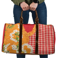 Prince Kuhio Aloha Hawaii Travel Bag Plumeria Ilima Lei Palaka Motifs