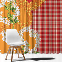 Prince Kuhio Aloha Hawaii Window Curtain Plumeria Ilima Lei Palaka Motifs LT14 - Polynesian Pride